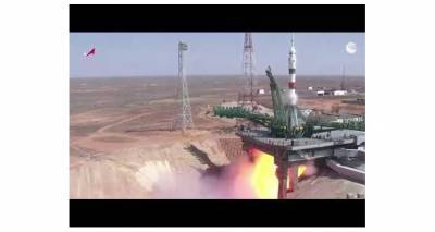 Кадры старта российского космического корабля "Ю. А. Гагарин"