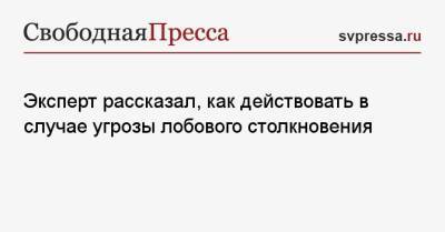 Эксперт рассказал, как действовать в случае угрозы лобового столкновения