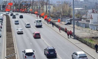 В Приморском крае провели парад в честь 1 Мая
