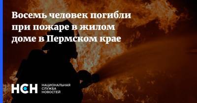 Восемь человек погибли при пожаре в жилом доме в Пермском крае