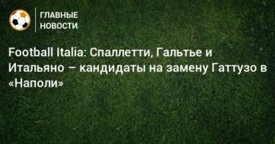 Football Italia: Спаллетти, Гальтье и Итальяно – кандидаты на замену Гаттузо в «Наполи»