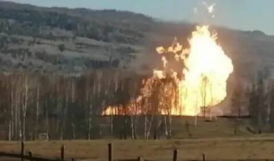 В Башкирии загорелся газопровод
