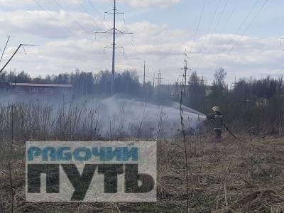 В Смоленске загорелось поле возле завода