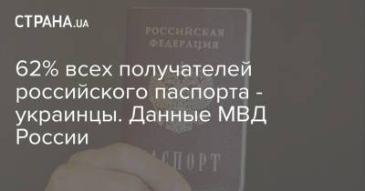 62% всех получателей российского паспорта - украинцы. Данные МВД России