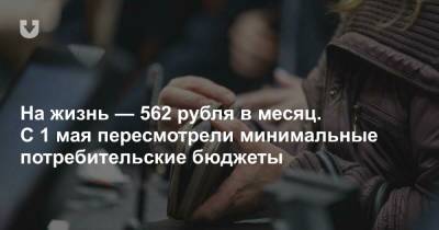 На жизнь — 562 рубля в месяц. С 1 мая пересмотрели минимальные потребительские бюджеты