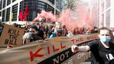 В Лондоне на акции протеста задержали девять человек