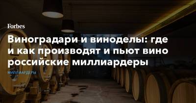 Виноградари и виноделы: где и как производят и пьют вино российские миллиардеры