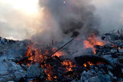 На Днепропетровщине масштабный пожар на полигоне бытовых отходов