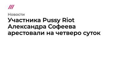 Участника Pussy Riot Александра Софеева арестовали на четверо суток