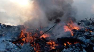 В Днепропетровской области произошел пожар на полигоне бытовых отходов