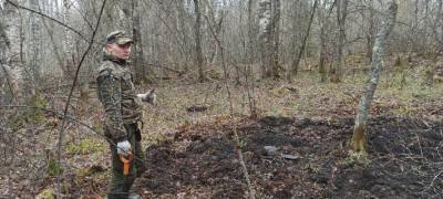 Поисковики Карелии нашли в пряжинских лесах останки красноармейца