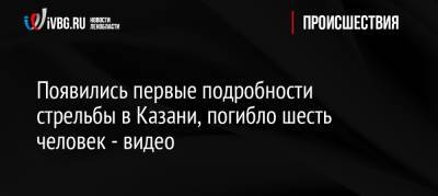 Появились первые подробности стрельбы в Казани, погибло шесть человек — видео