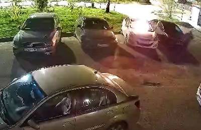 В сети появилось видео ночного поджога иномарки в Смоленске