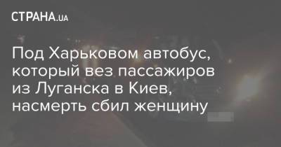 Под Харьковом автобус, который вез пассажиров из Луганска в Киев, насмерть сбил женщину