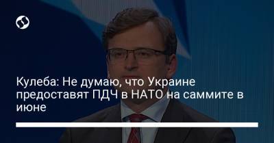 Кулеба: Не думаю, что Украине предоставят ПДЧ в НАТО на саммите в июне