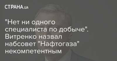 "Нет ни одного специалиста по добыче". Витренко назвал набсовет "Нафтогаза" некомпетентным