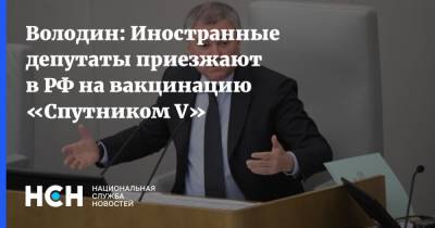 Володин: Иностранные депутаты приезжают в РФ на вакцинацию «Спутником V»