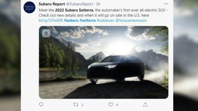 Продажи нового электрокроссовера Subaru Solterra стартуют в 2022 году