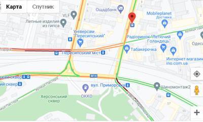 Пробки в Одессе: ключевые дороги снова "покраснели" (карта)