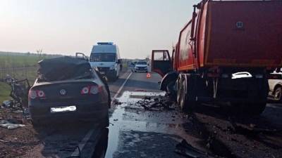 Три человека погибли в ДТП с грузовиком на трассе в Оренбуржье