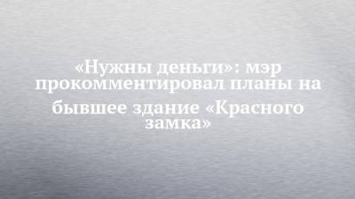 «Нужны деньги»: мэр прокомментировал планы на бывшее здание «Красного замка»