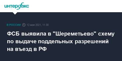 ФСБ выявила в "Шереметьево" схему по выдаче поддельных разрешений на въезд в РФ