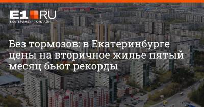 Без тормозов: в Екатеринбурге цены на вторичное жилье пятый месяц бьют рекорды