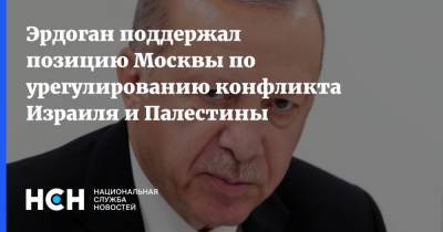 Эрдоган поддержал позицию Москвы по урегулированию конфликта Израиля и Палестины