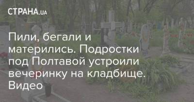 Пили, бегали и матерились. Подростки под Полтавой устроили вечеринку на кладбище. Видео