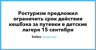 Владимир Путин - Ростуризм предложил ограничить срок действия кешбэка за путевки в детские лагеря 15 сентября - forbes.ru