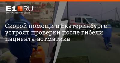 Скорой помощи в Екатеринбурге устроят проверки после гибели пациента-астматика