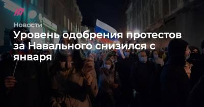 Уровень одобрения протестов за Навального снизился с января