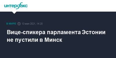 Вице-спикера парламента Эстонии не пустили в Минск