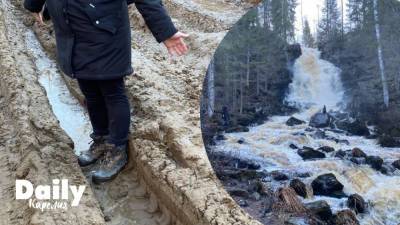 Благоустройство по-русски: дорога на популярные водопады Белые мосты в ужасном состоянии перед началом туристического сезона