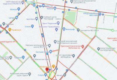 Пробки в Одессе: на каких дорогах сковано движение транспорта утром 14 мая (карта)