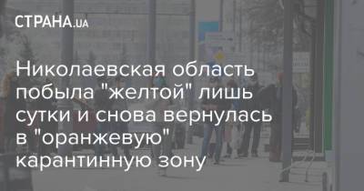 Николаевская область побыла "желтой" лишь сутки и снова вернулась в "оранжевую" карантинную зону