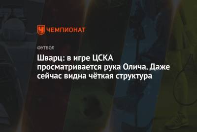 Шварц: в игре ЦСКА просматривается рука Олича. Даже сейчас видна чёткая структура
