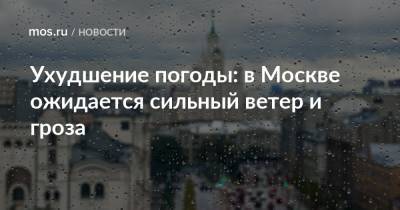 Ухудшение погоды: в Москве ожидается сильный ветер и гроза