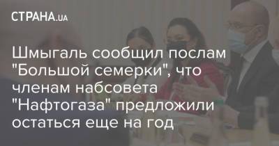 Денис Шмыгаль - Шмыгаль сообщил послам "Большой семерки", что членам набсовета "Нафтогаза" предложили остаться еще на год - strana.ua