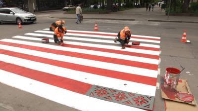 В Житомире пешеходный переход украсили "вышивкой": фото