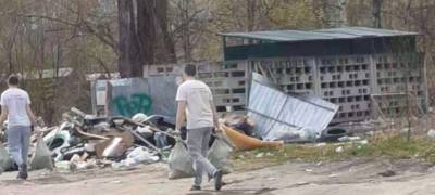 Строители, выбросившие мусор в неположенном месте, попались в фотоловушку в Петрозаводске