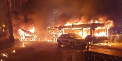 Беспорядки продолжаются: в Шфараме сожгли стоянку автобусов «Эгед»