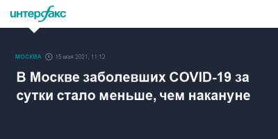 В Москве заболевших COVID-19 за сутки стало меньше, чем накануне