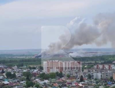 Спасатели тушат пожар на городской свалка в рязанском Божатково