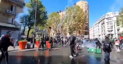 Парижская полиция применила водомёты и слезоточивый газ для разгона пропалестинских демонстрантов
