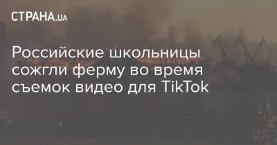 Российские школьницы сожгли ферму во время съемок видео для TikTok
