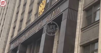 В Москве с фасада здания Госдумы сорвалась буква «А»
