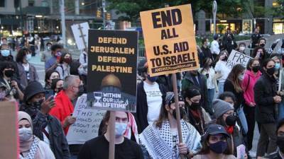 В США и Европе организованы уличные акции в поддержку Палестины