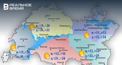 Сегодня в Татарстане ожидается жара до +35 градусов
