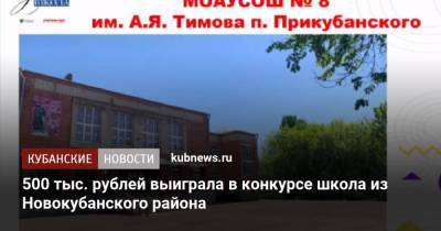 500 тыс. рублей выиграла в конкурсе школа из Новокубанского района